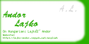 andor lajko business card